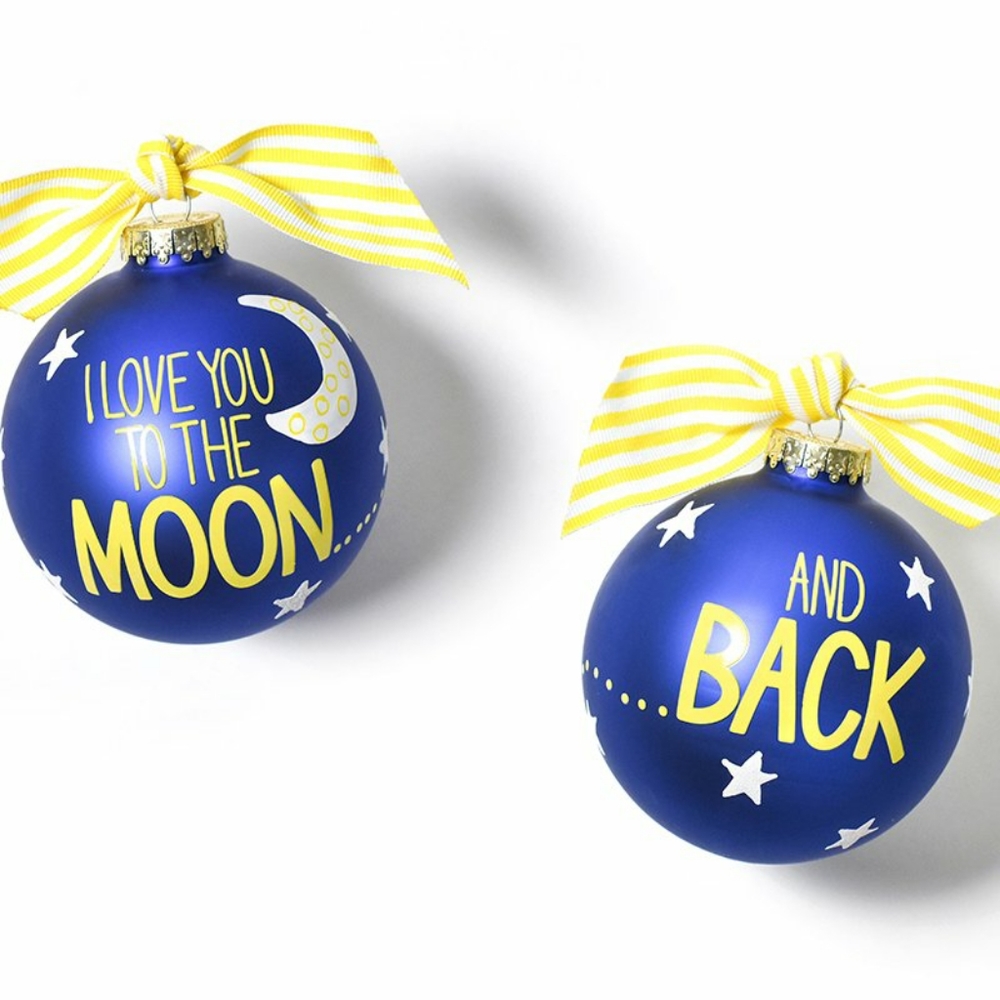 Coton Colors Love You To The Moon Glass Ornament